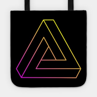 Impossible triangle with magenta to yellow gradient edge Tote