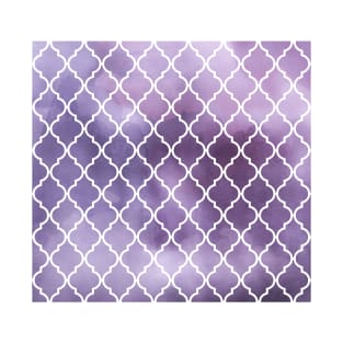 Purple Latticework, Quatrefoil, Watercolors T-Shirt