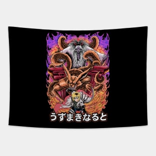 Minato vs Kurama Fanart Fight Tapestry