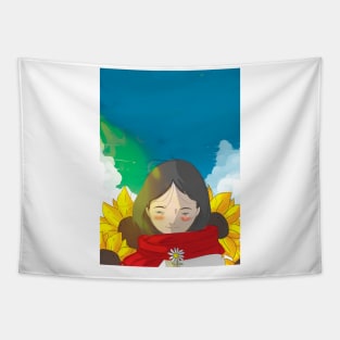 sunflower girl Tapestry