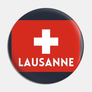 Lausanne City in Swiss Flag Pin