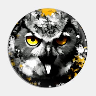 Owl with orange eyes Pin