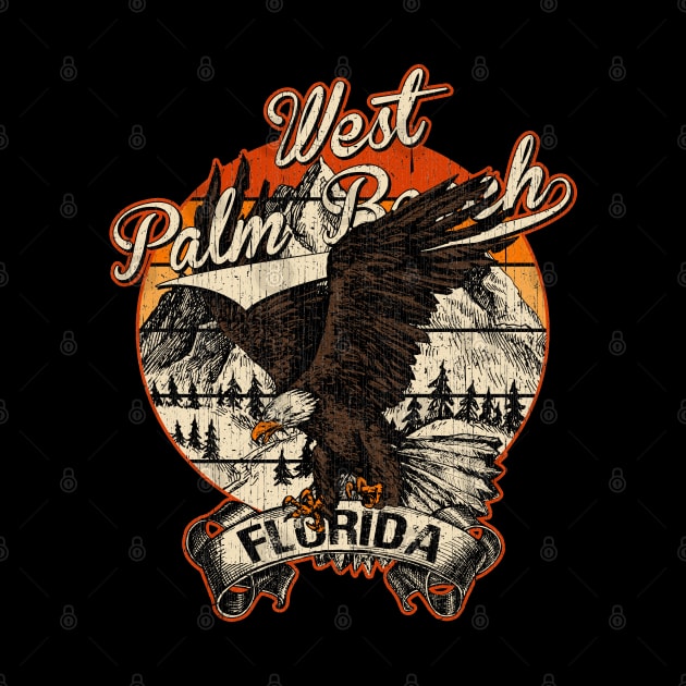 West Palm Beach Florida Bald Eagle Retro Vintage Aesthetic by aavejudo