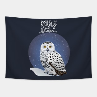 Get Ready for winter, winter nights snowy owl, winter forest in the nights, perfect for natura lovers Tapestry