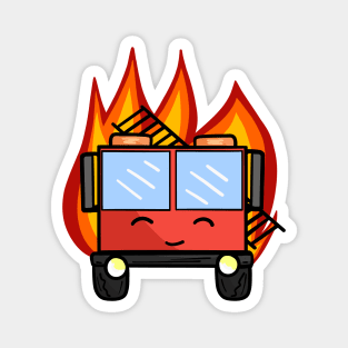 Fire Engine (on fire) Magnet