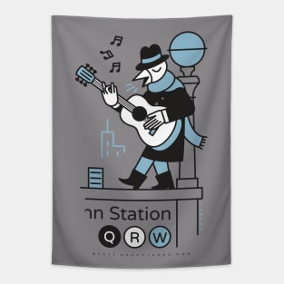 Subway Station Busker Tapestry