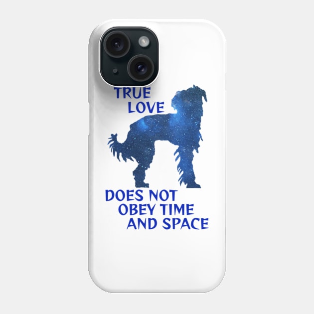 Midnight Blue Sapphire Milky Way Galaxy Chinese Crested Dog - True Love Does Not Obey Time And Space Phone Case by Courage Today Designs
