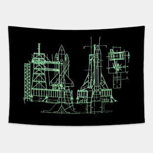 NASA Space Shuttle Launch Pad Diagram Tapestry