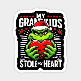 My Grandkids Stole My Heart Funny Christmas Vintage Magnet