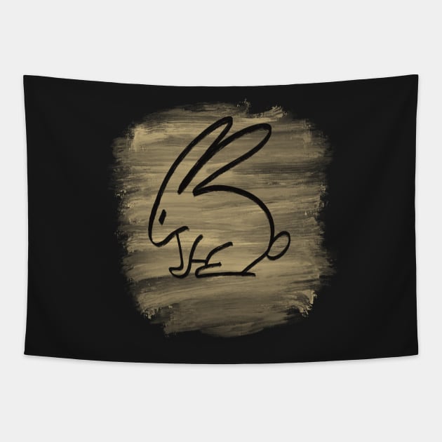 Chinese zodiac rabbit Tapestry by Xatutik-Art