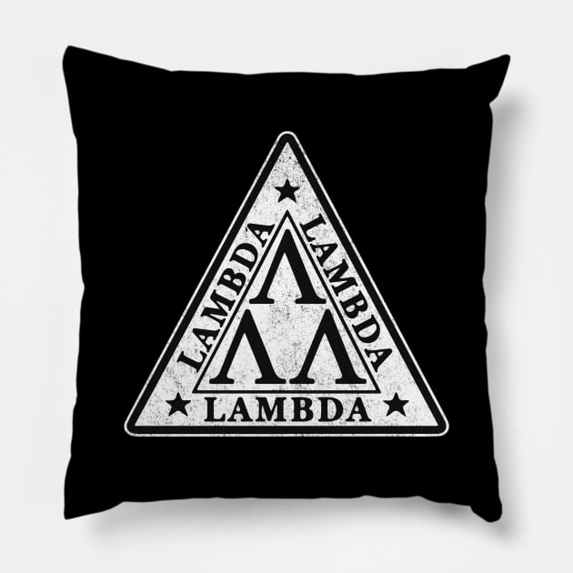 Lambda, Lambda, Lambda - vintage Revenge of The Nerds logo Pillow by BodinStreet