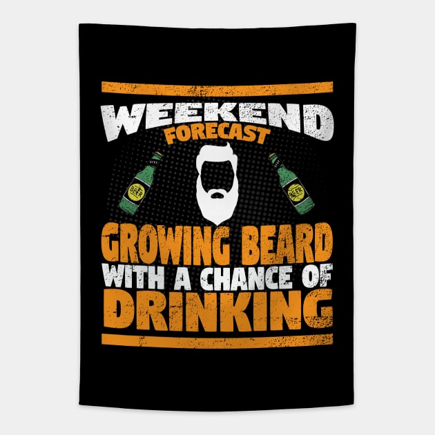 Beard - Weekend Forecast Growing Beard With A Chance Of Drinking Tapestry by Kudostees