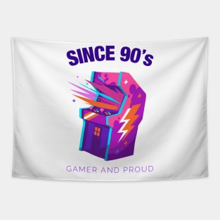 Since 90s Gamer and Proud - Gamer gift - Retro Videogame Tapestry