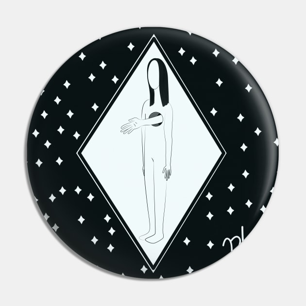 Black Ilustration Pin by ArtGlobule