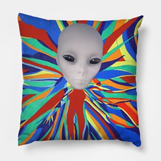 Alien Grey Planet Pillow