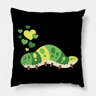 Kawaii Cute Caterpillar With Hearts Pillow