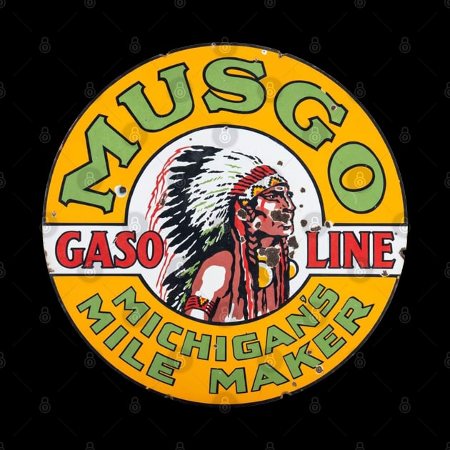 Retro Musgo Gasoline Sign by funkymonkeytees