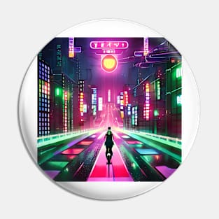 Neon Tokyo in Space - Night Lights Pin