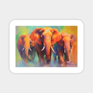 Three big elephants Magnet