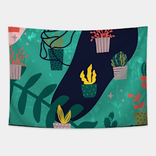 Potted Cactus Plants Tapestry