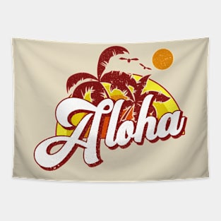 aloha Vintage Retro sunset Tapestry