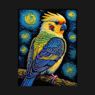 Cockatiel in starry night T-Shirt