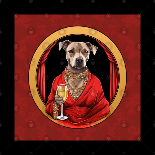 Staffy And Wine by Enchanted Reverie