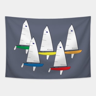 OK Dinghy Sailboats Racing Tapestry