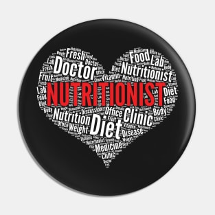 Nutritionist Heart Shape Word Cloud Design design Pin