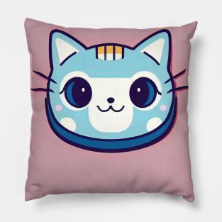 Cartoon cat character icon logo Pillow