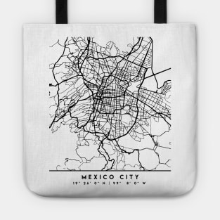 MEXICO CITY MEXICO BLACK CITY STREET MAP ART Tote