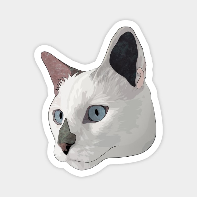 White Cat Magnet by The Star Crumbles