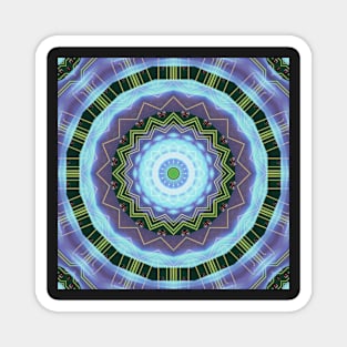 Circuitboard fire Kaleidoscope Pattern (Seamless) 9 Magnet