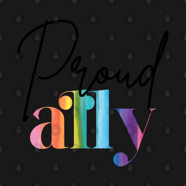 Proud Ally - Rainbow proud by jellytalk