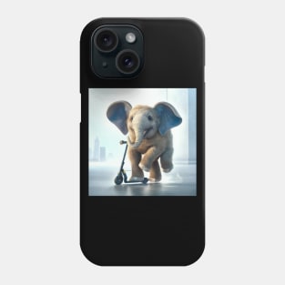 Elephant on a Kick Scooter Phone Case