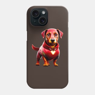 Wiener-Man: Dachshund in High-Tech Canine Armor Tee Phone Case