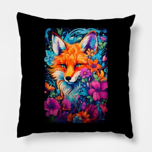 Psychedelic Fox Trippy Pillow