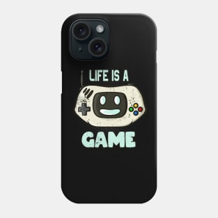 Life Is A Game Cartoon Gaming Console Face Phone Case