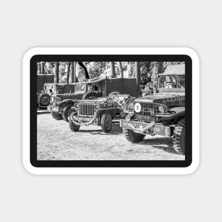 Military World War 2 off road vehicles on display Magnet