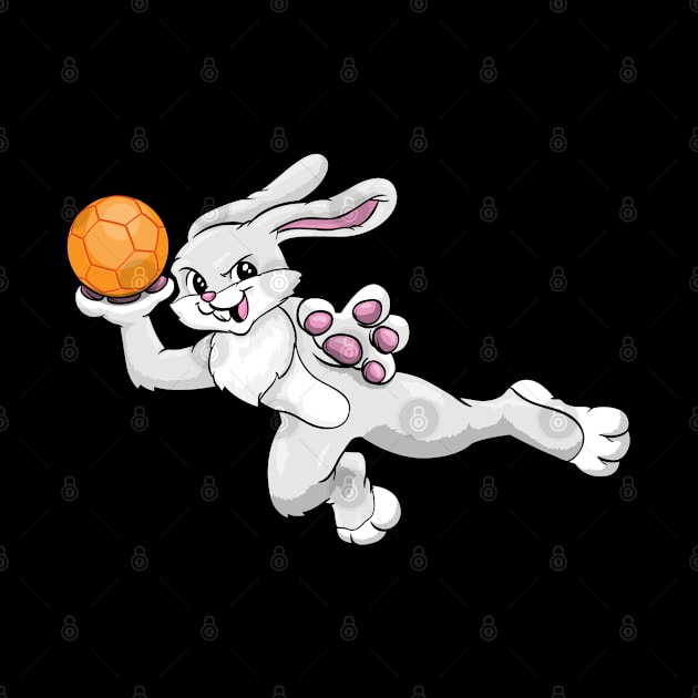 Funny bunny is playing handball by Markus Schnabel