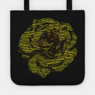 Yellow Rose Texas Symbols Word Cloud Tote