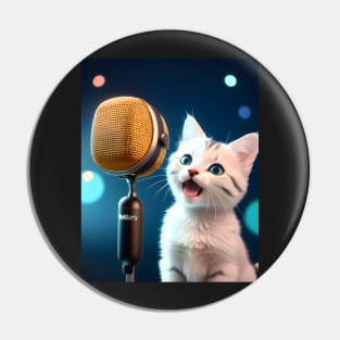 Singing Cat - Modern Digital Art Pin