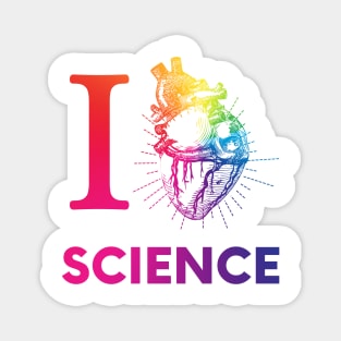 I Love Heart Science Rainbow Heart Magnet