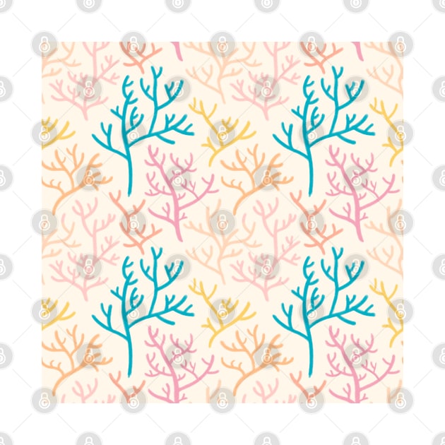 Pastel Coral Summer Pattern by Trippycollage