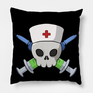 Nurses crew Jolly Roger pirate flag (no caption) Pillow