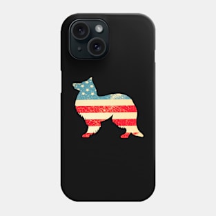 American Flag Sheltie Phone Case