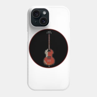 Tiled Pixel Violin Lefty Bass Guitar in a Black Circle Phone Case