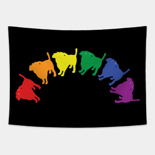 Abstract Pride Dogs Rainbow Tapestry