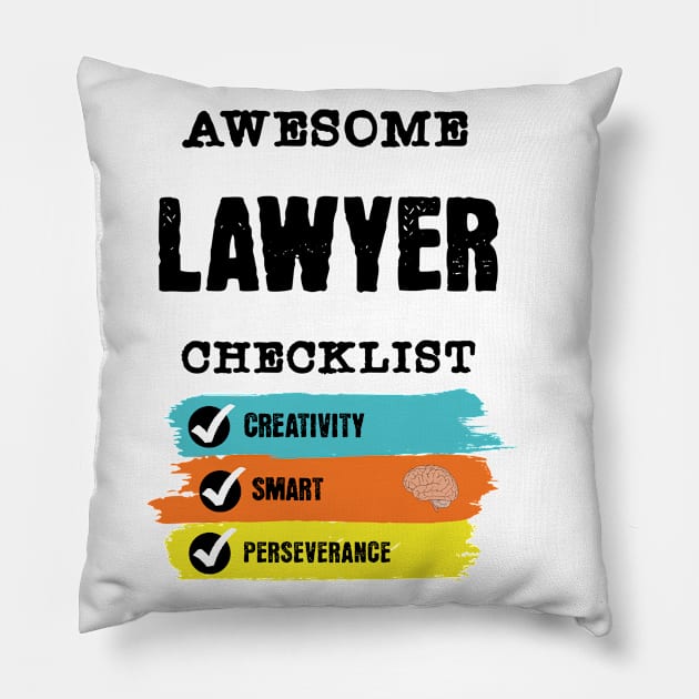 Lawyer Dad Checklist Pillow by VisionDesigner