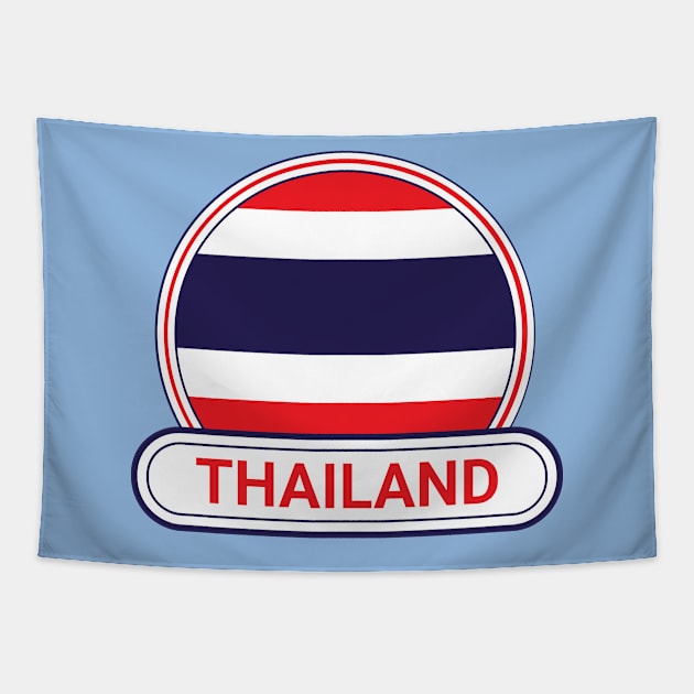 Thailand Country Badge - Thailand Flag Tapestry by Yesteeyear